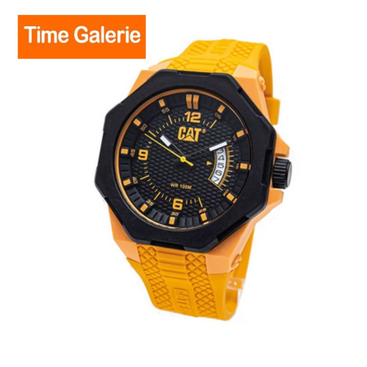 Caterpillar LM12127137 Yellow Silicone Rubber Band Men Watch